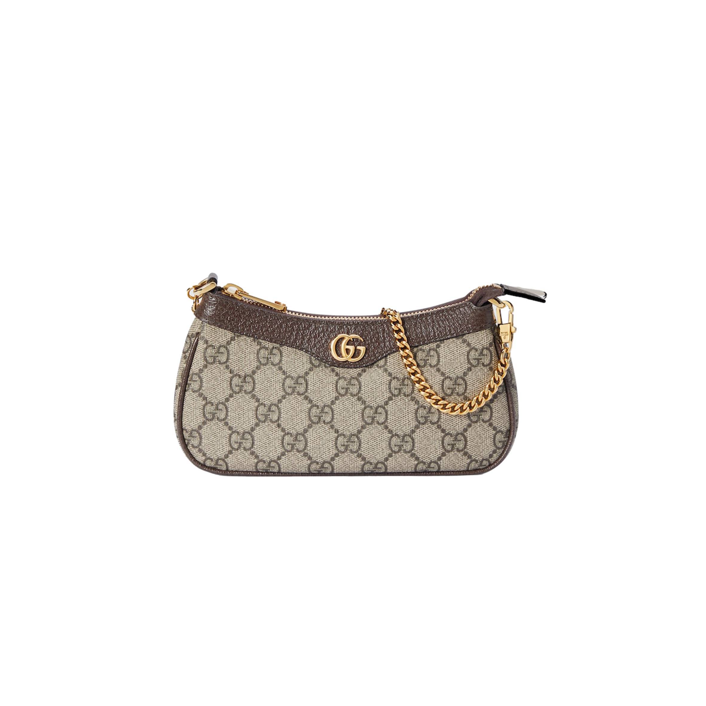 GUCCI BEIGE AND EBONY GG SUPREME CANVAS ‎764960 (19*10*3cm)